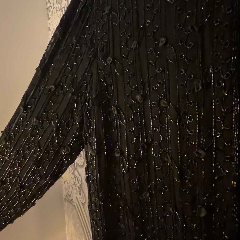 Vintage 80s Black sequence blouse by Judith Ann Creations! Sparkles! - Picture 5 of 10